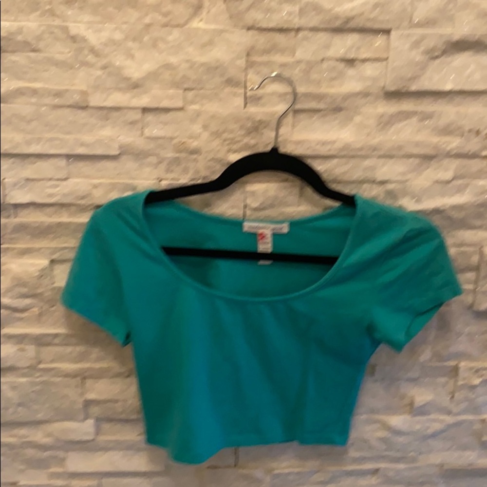 Teal crop top